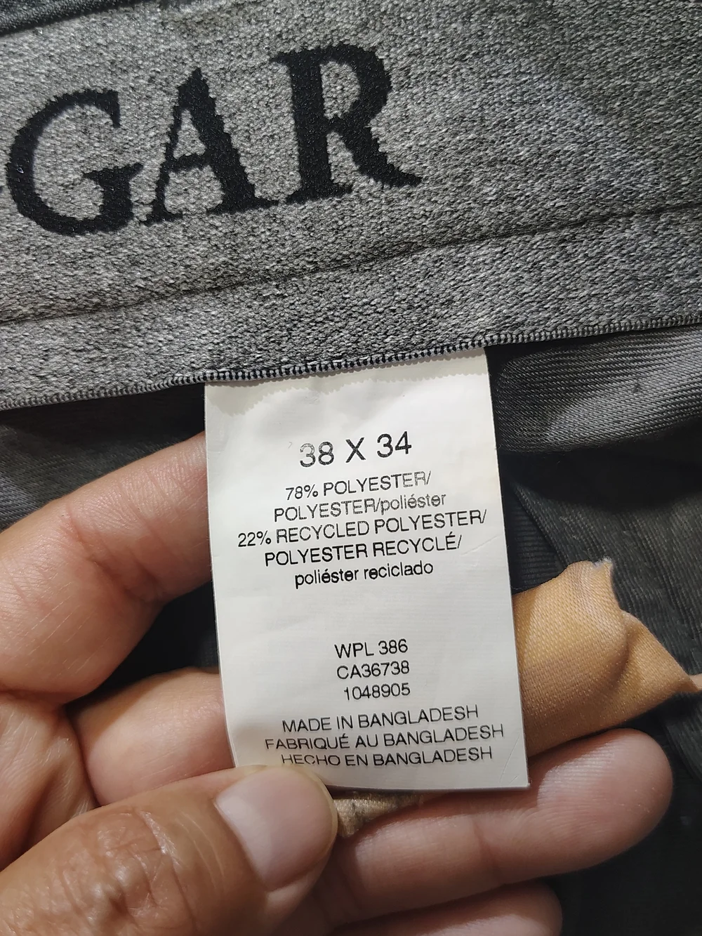Haggar Premium Comfort  Slim Fit Dress Pants Hidden Comfort Waistband Gray 38x34